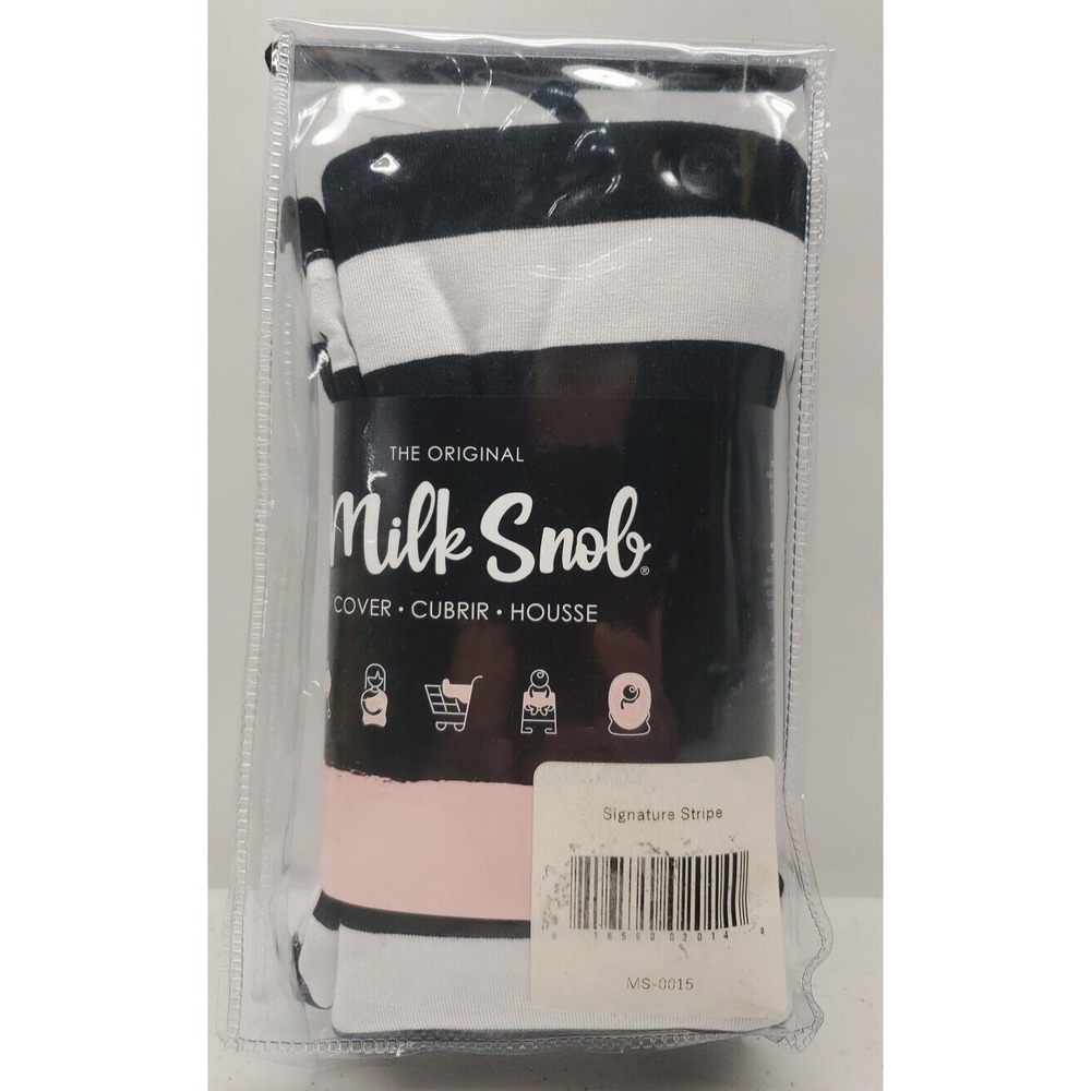 Milk Snob 5-in-1 Nursing Cover/Baby Car Seat Canopy B&W Signature Stripe NEW!